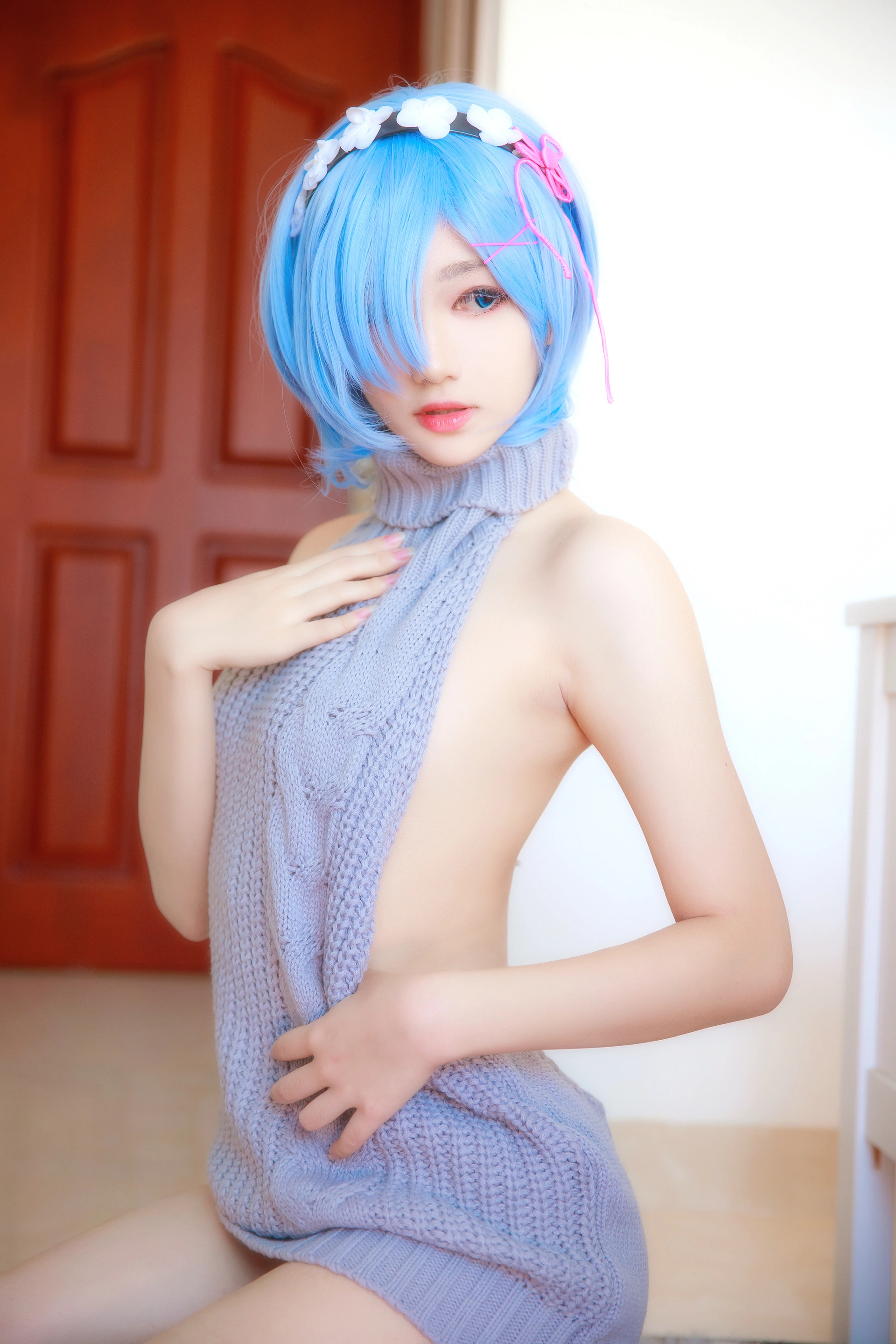 南桃Momoko - NO.45 蕾姆露背毛衣 3